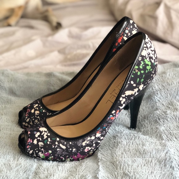 RACHEL Rachel Roy Shoes - Rachel Roy Paint Splatter Peep Toe Heels